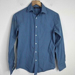 Michael Kors Shirt‎ Kids 16 Blue Plaid Long Sleeve Button Dressy Business Casual